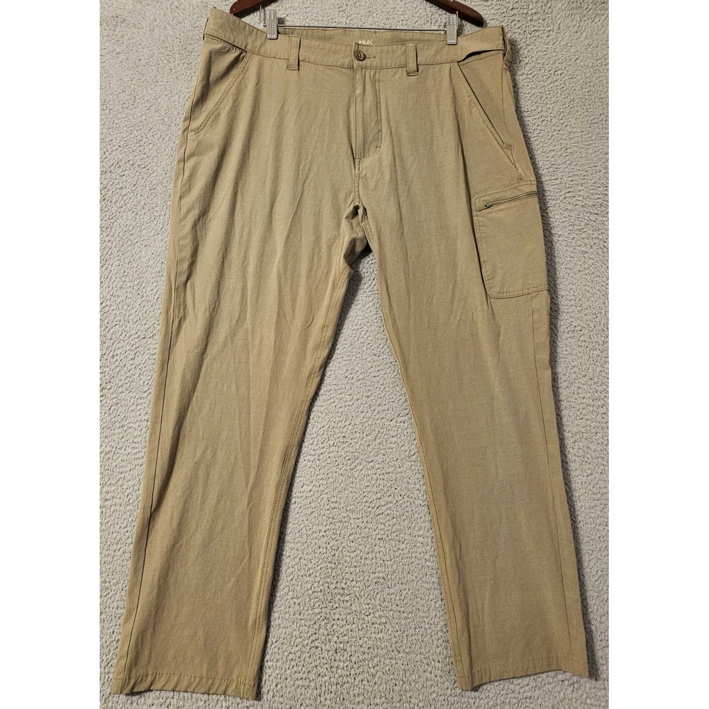 Huk Mens Size 2XL XXL Khaki Tan Next Level Fishing Pants Stretch Utility Cargo